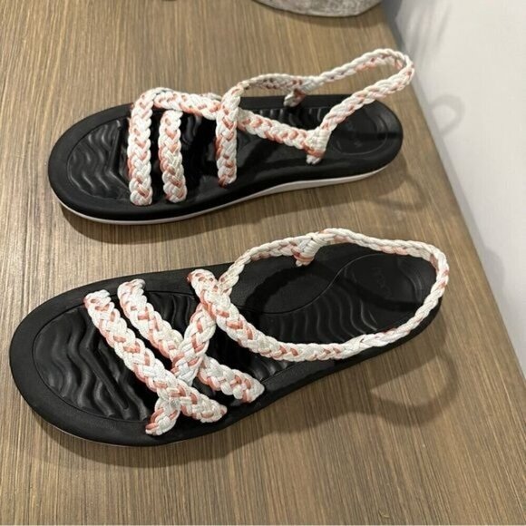 Walkuu Women's Crochet Summer Essentials Lightweight Slingback Sandals Size 11 - Picture 3 of 9